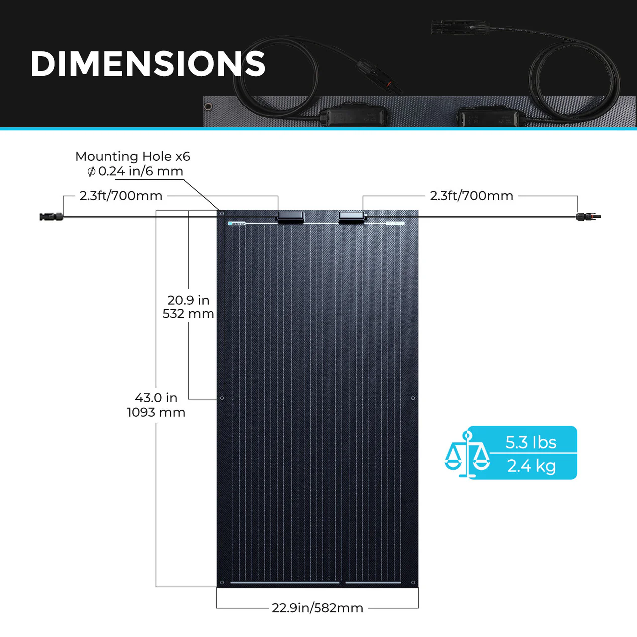 100W Black Division Lightweight Monocrystalline Solar Panel - Image 7