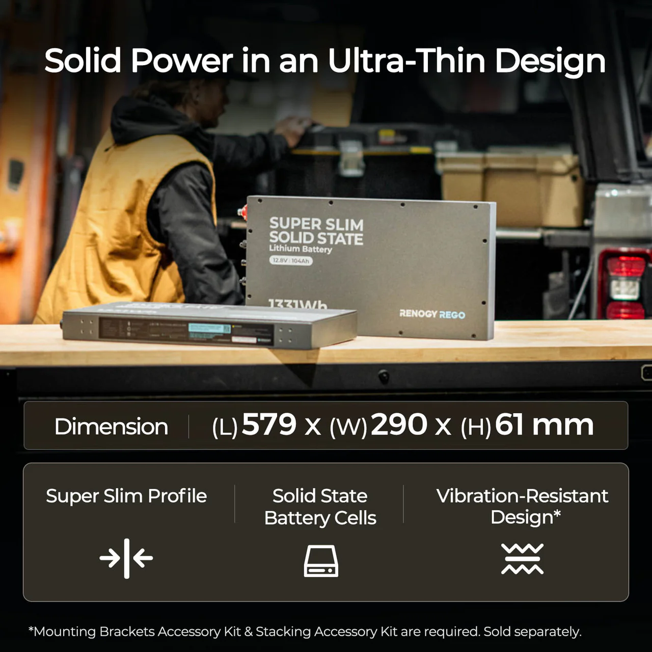12.8V 104Ah Super Slim Slimline Lithium Iron Phosphate Battery | Rego Series - Image 3