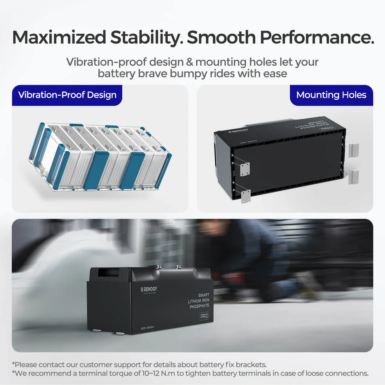 12V 200Ah Lithium Iron Phosphate Battery with Bluetooth & Self-Heating Function | Pro Series - Image 7