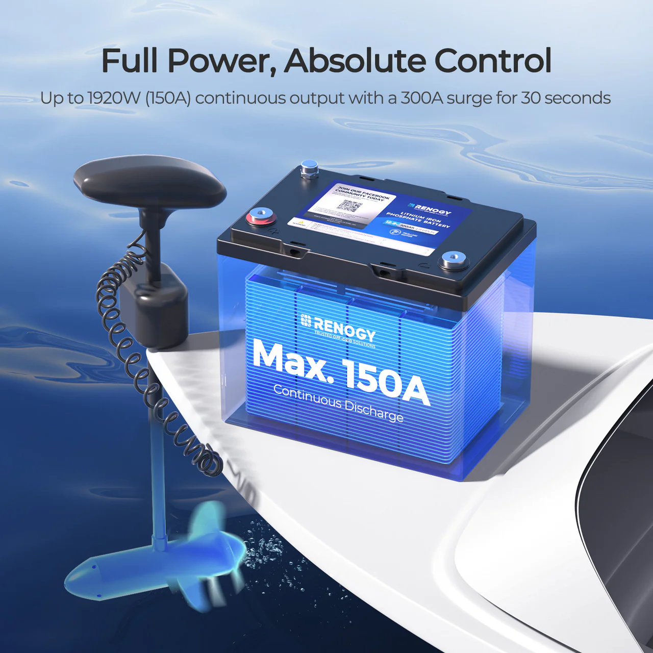 12V 100Ah Trolling Motor Group 24 LiFePO4 Battery w/ Bluetooth - Image 4