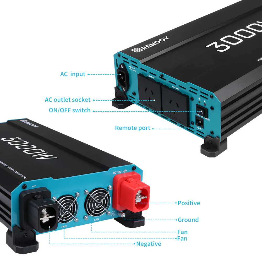 3000W 12V to 230V/240V Pure Sine Wave Inverter (with UPS Function) - Image 10