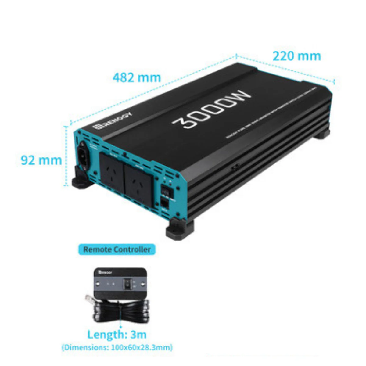 3000W 12V to 230V/240V Pure Sine Wave Inverter (with UPS Function) - Image 3