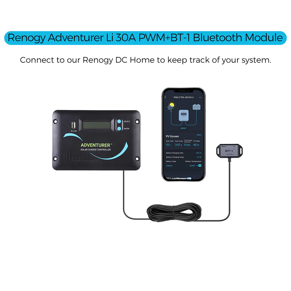 Adventurer Li 30A PWM Flush Mount Charge Controller w/ LCD - Image 6