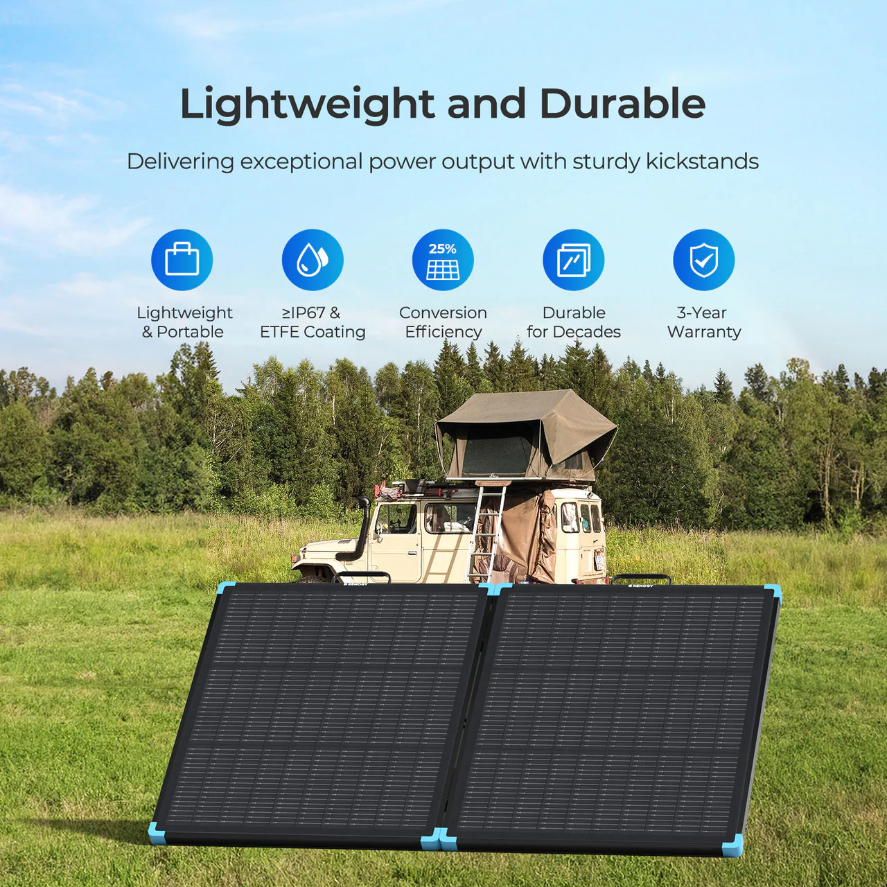 100W Lightweight N-type Portable Solar Panel Suitcase - Image 3